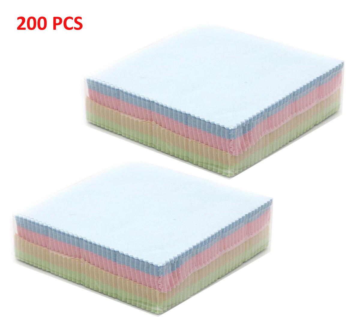200PCS Microfiber Phone Screen Camera Lens Glasses Cleaning Cloth Square Cleaner