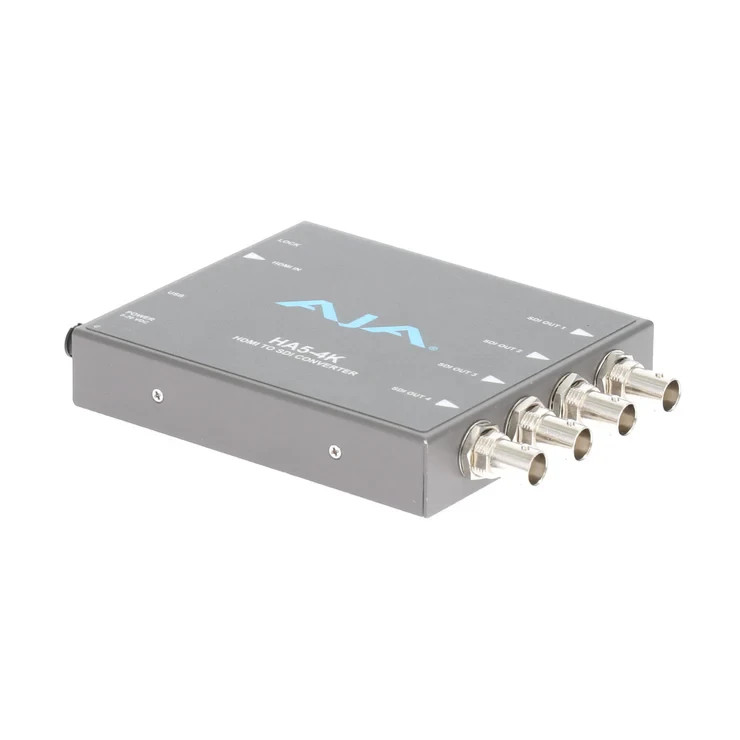 AJA HA5-4K HDMI 2.0 to 4K 6G-SDI Mini Converter w/ AC Adapter Power Supply