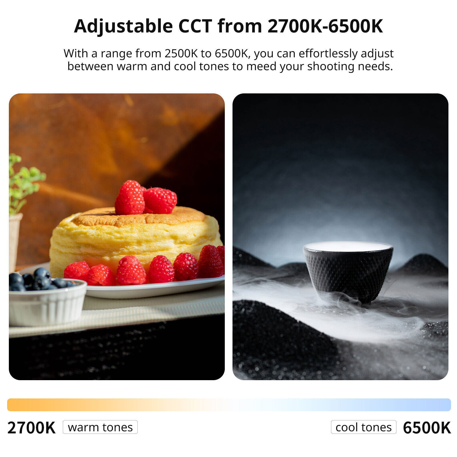 Ulanzi UA20 20W trachea light air cushion LED video light, two-color 2700K-6500K