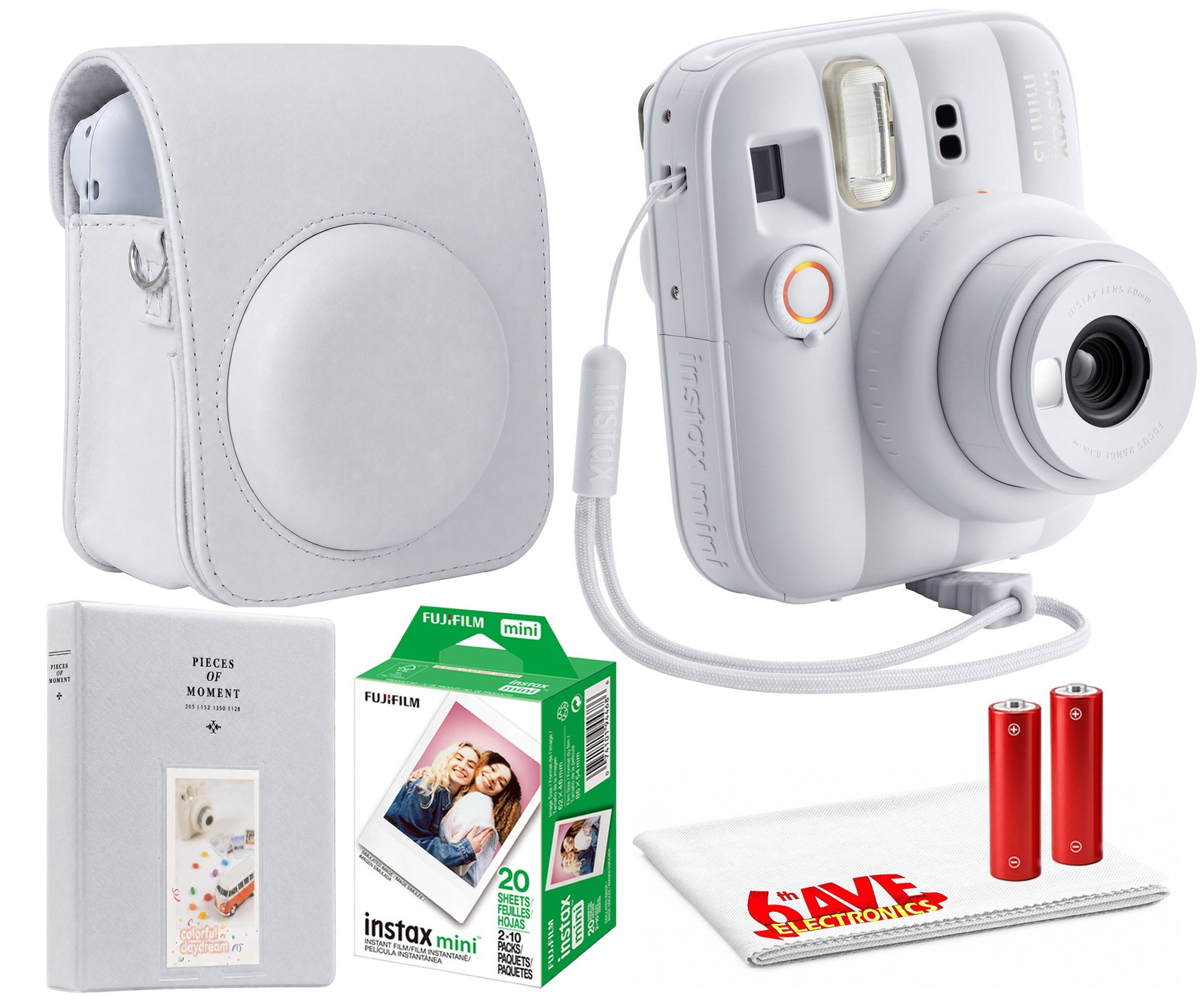 Fujifilm Instax Mini 13 Clay White 20 Sheet Film Bundle