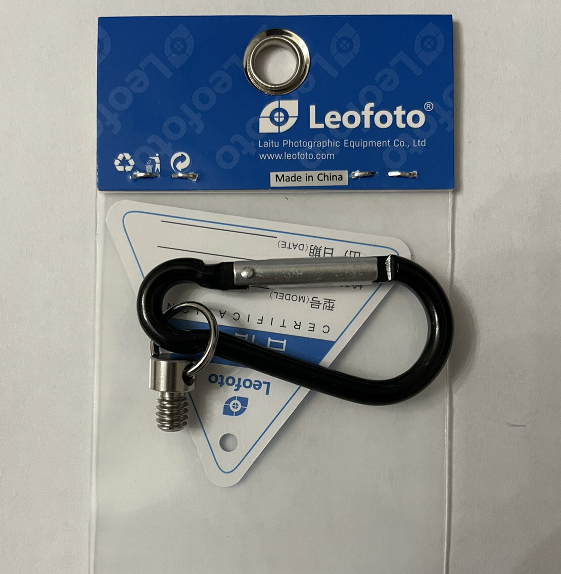 【Leofoto USA】Leofoto Carabiner with 1/4″ Weight Hook