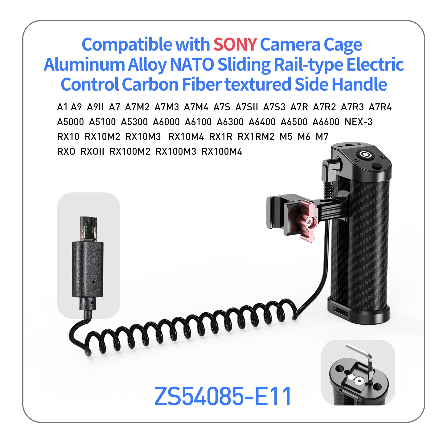 Quick Release Shutter Control Handle for Sony Canon Nikon Camera Cage Handgrip