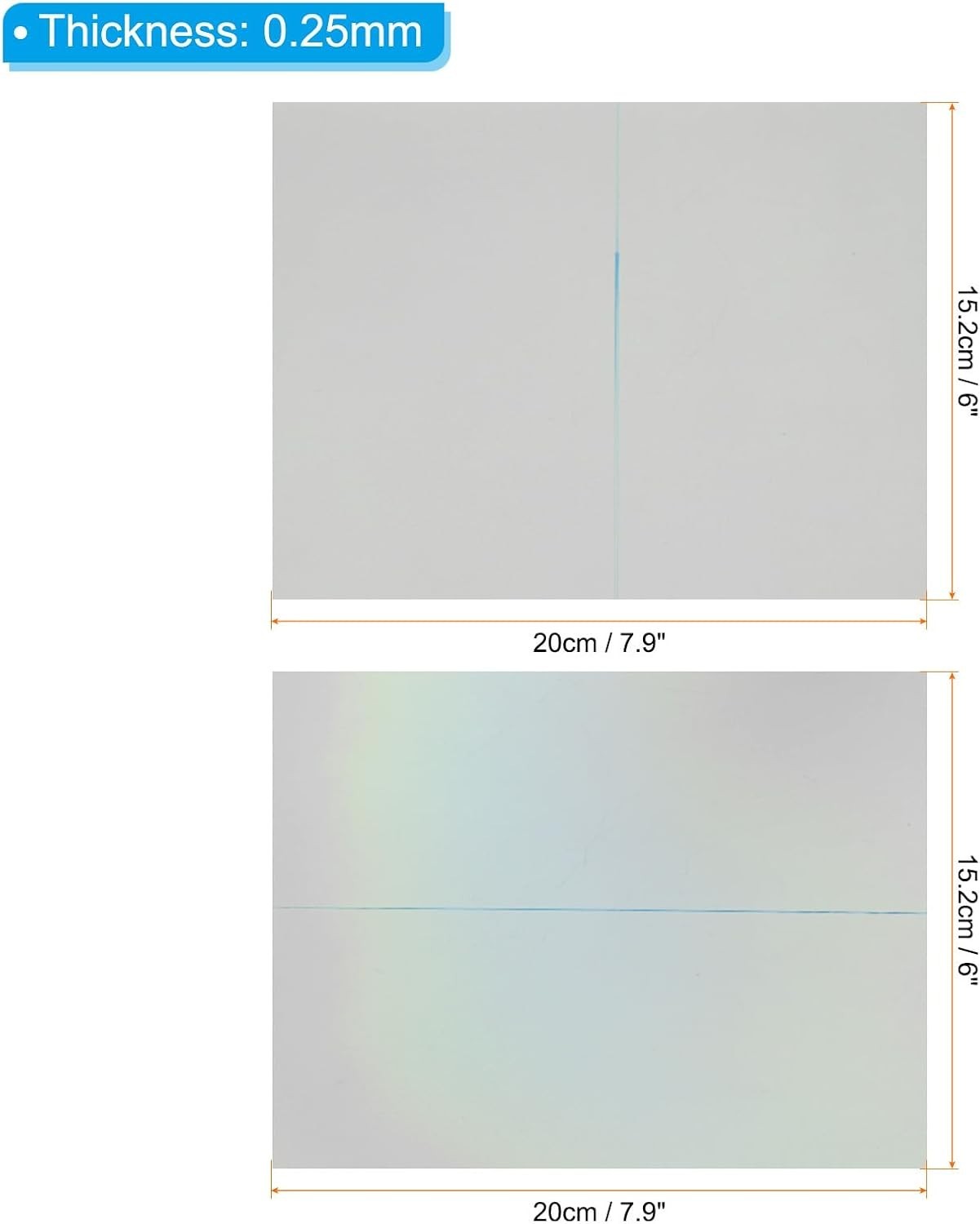 9.7″ Polarized Film Sheets 2 Packs Adhesive Linear Polarizer 0° & 90° For LCD