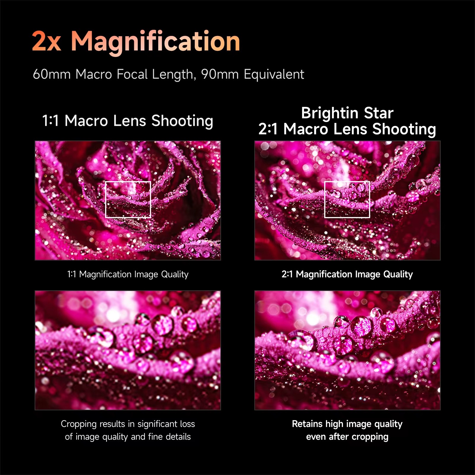 Brightin Star 60mm F2.8 2X Macro APS-C Lens fr E / Z / RF / EF-M / X / M43 Mount