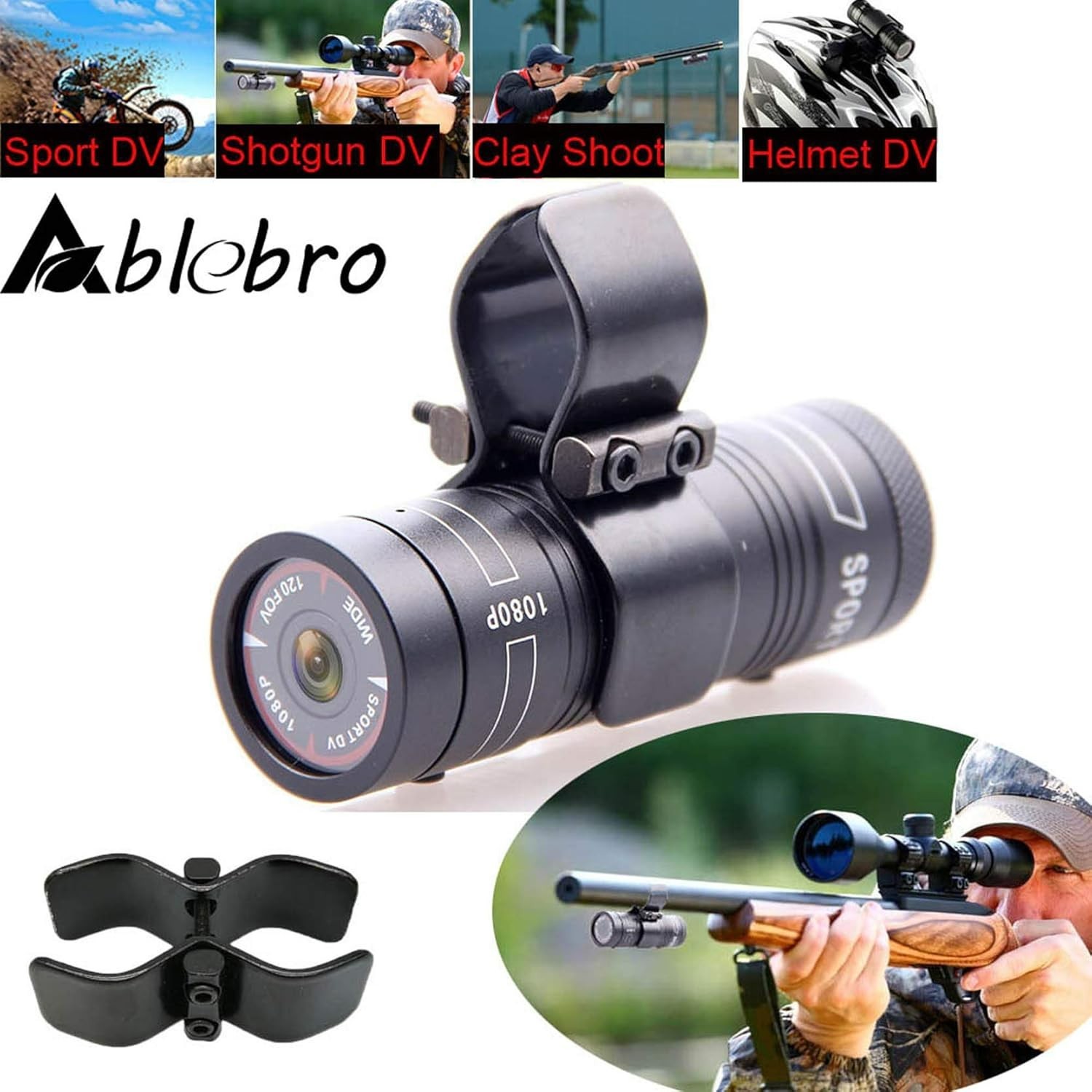 Shotgun Camera,1080P Full HD Sports Action Video Camera for Clay Sh… Fast Ship