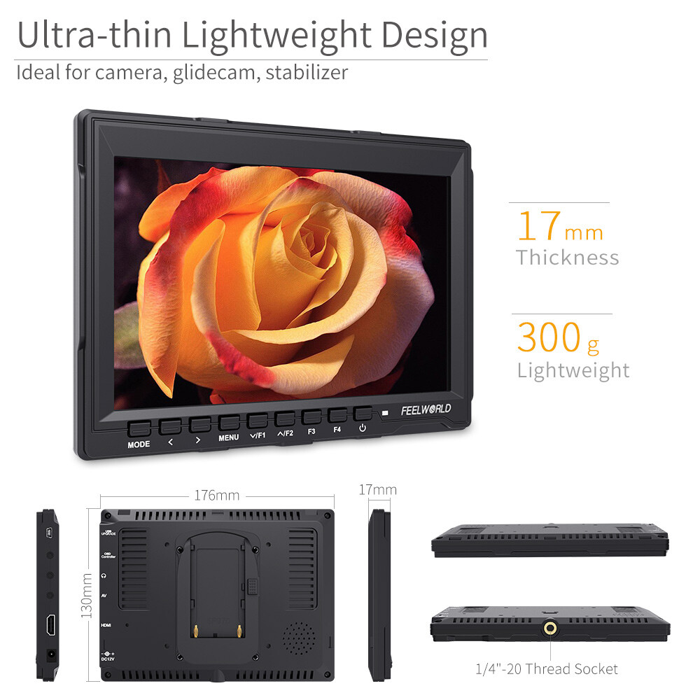 FEELWORLD FW759 7 inch DSLR Camera Field Monitor LCD IPS HD 4K HDMI Video Assist
