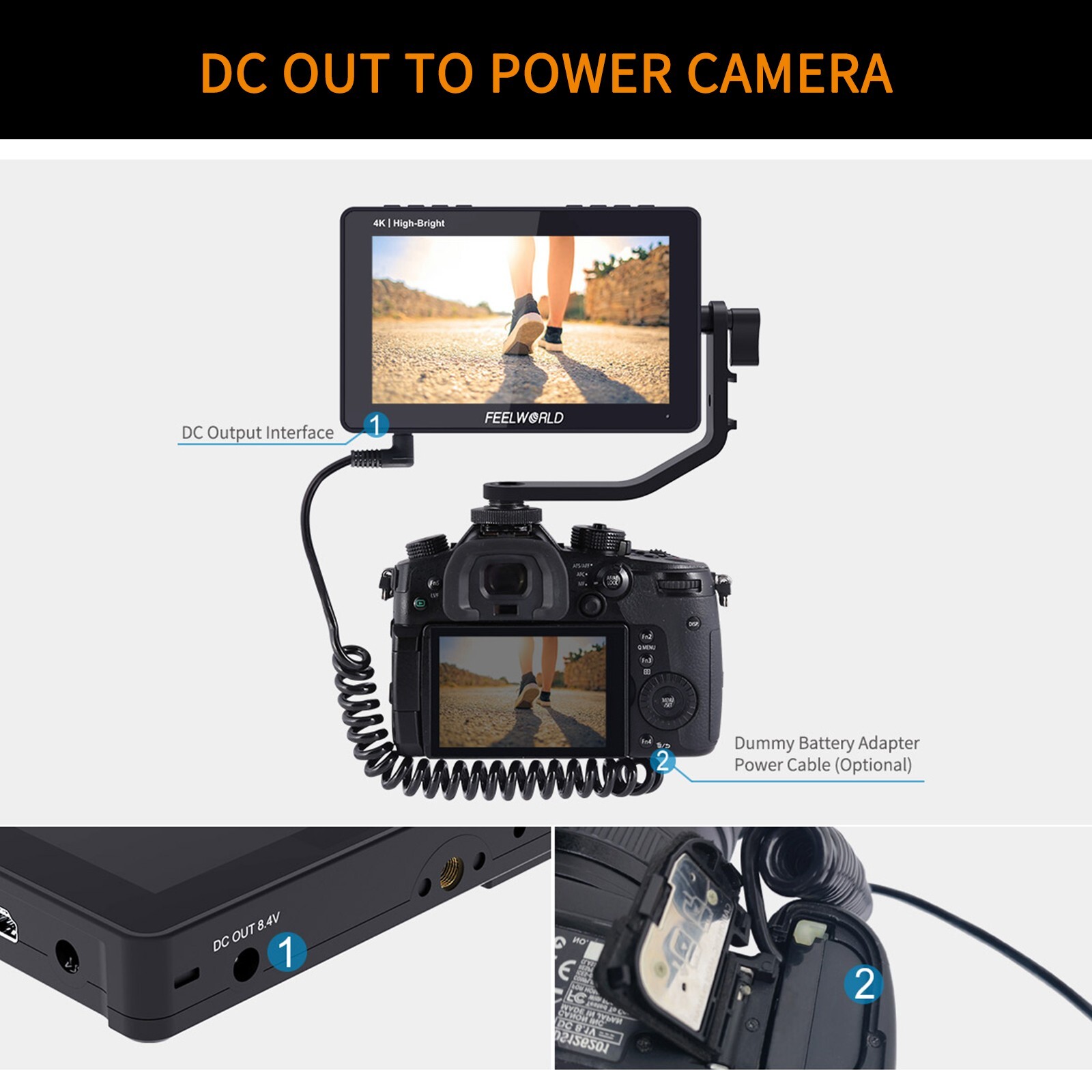 FEELWORLD F5 PROX 5.5 in DSLR Camera Field Monitor HD 1600nits Bright Touch HDMI