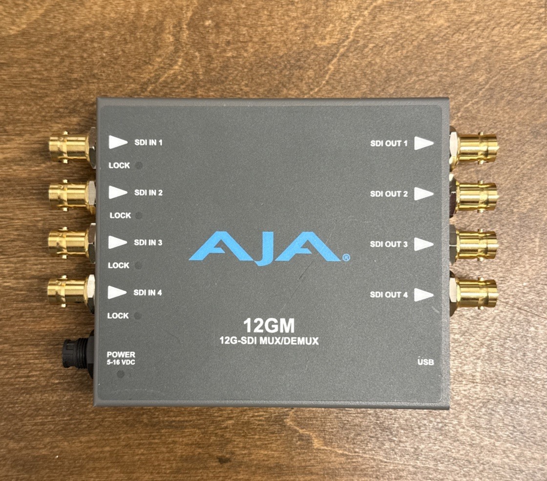AJA 12GM 12G-SDI to/from Quad 3G-SDI Mux/Demux 4K/UltraHD Converter