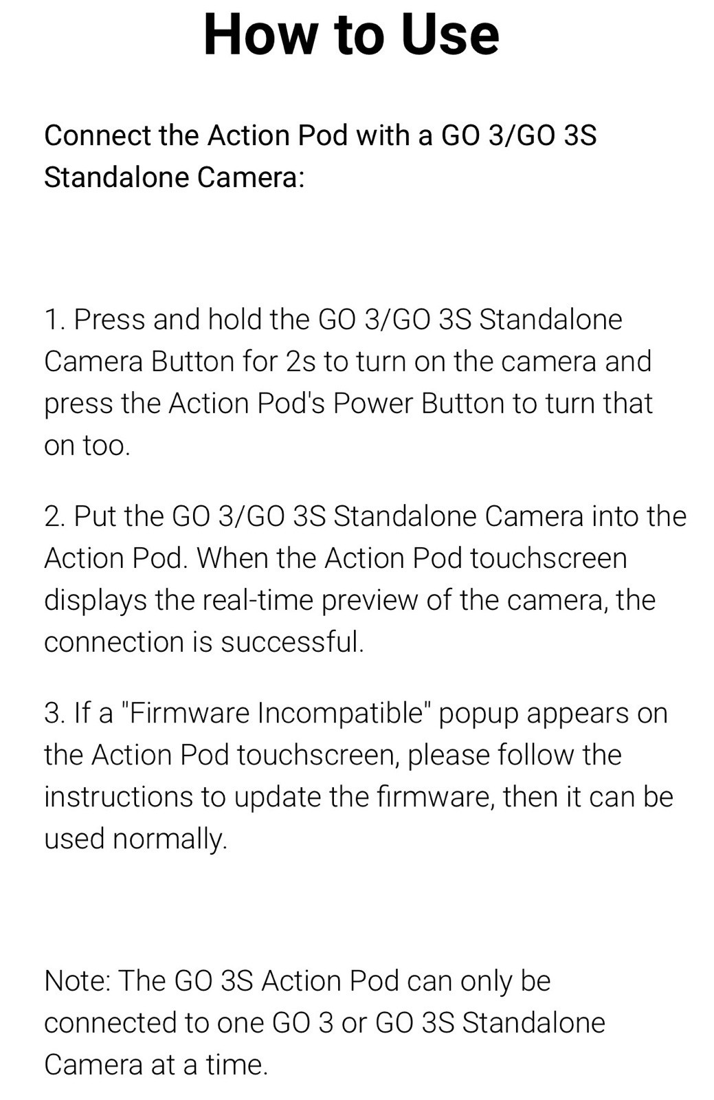 Insta360 GO 3S /GO 3 Action Pod black