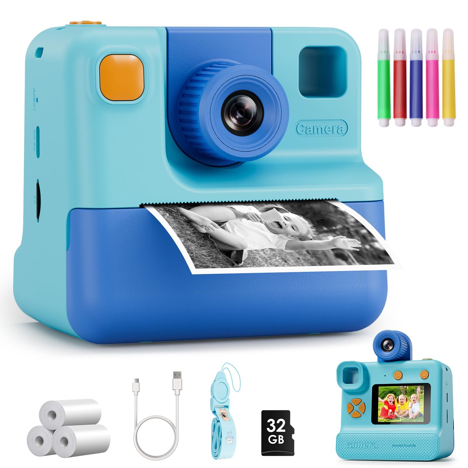 Instant Print, Christmas Birthday Gifts for Girl Boys 3-12 Years Old, FHD Sel…