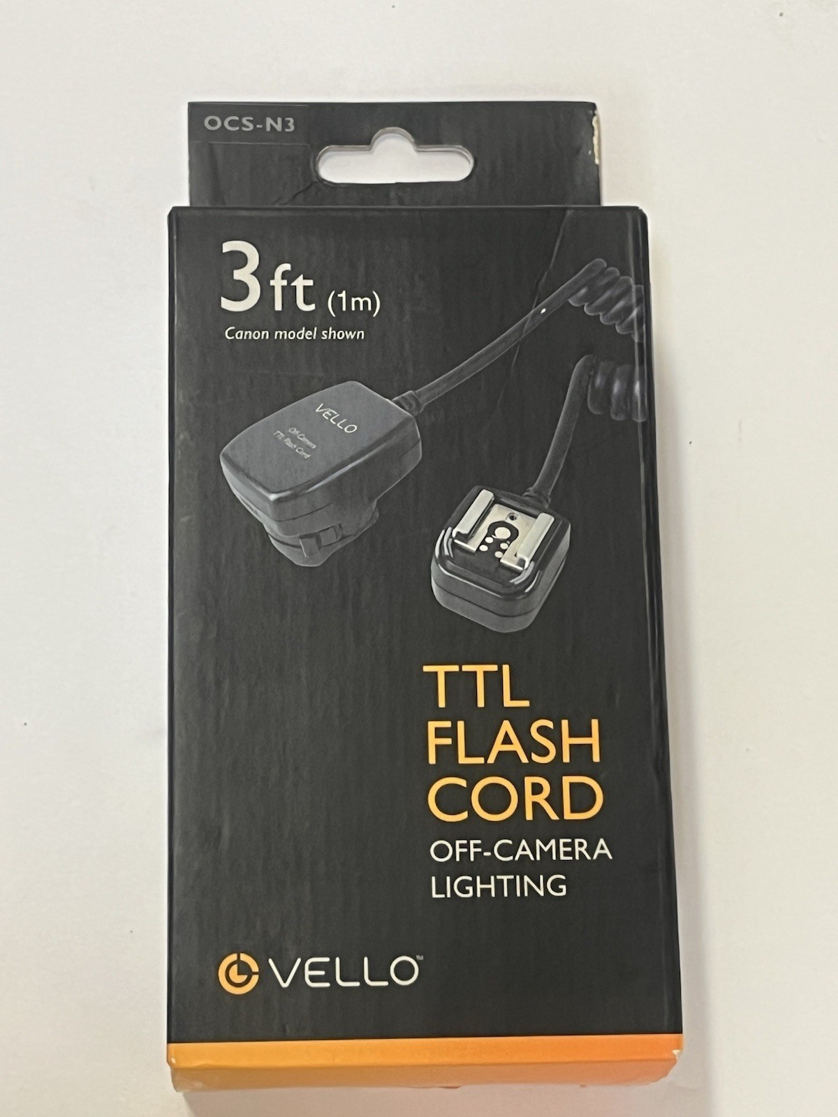 Vello OCS-N3 Off-Camera Lighting TTL Flash Cord for Nikon Cameras 3 ft