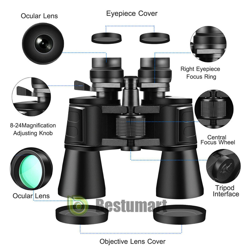 180×100 High Power Military Binoculars Zooming Outdoor Waterproof Hunting+Case