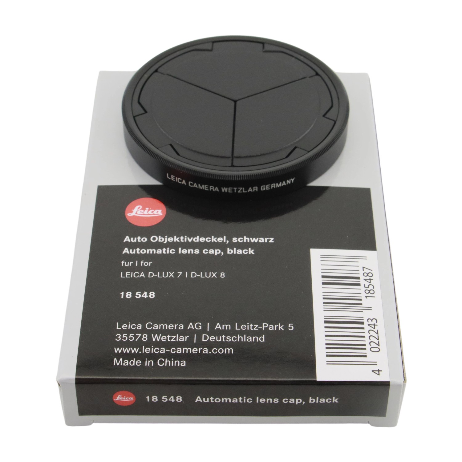 Genuine Leica Auto Lens Cap for D-LUX-8, D-LUX-7, D-LUX Typ 109 Black #18548 New