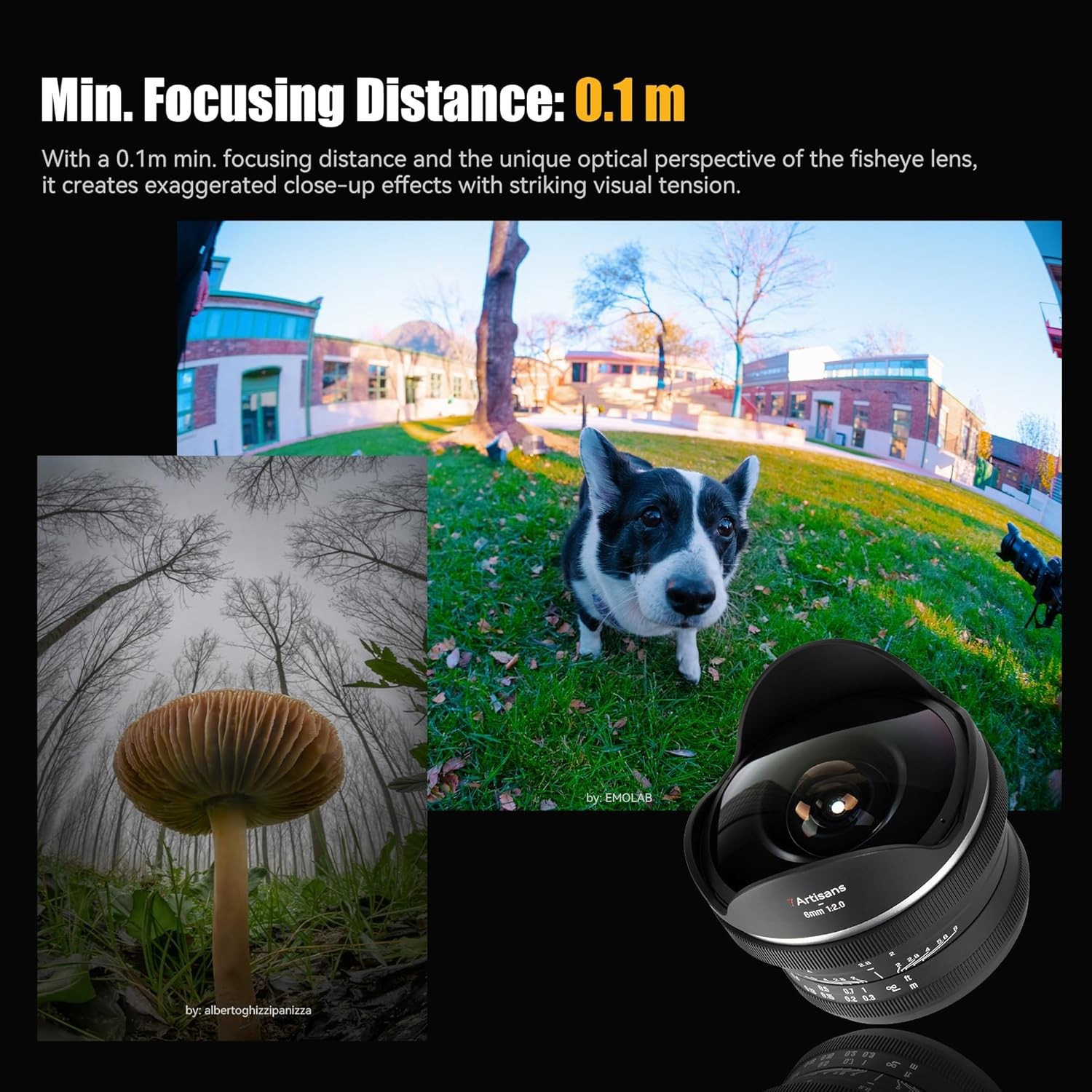 7Artisans 6mm F2.0 APS-C Fisheye Prime Lens for Canon Sony Nikon Fuji M43 Camera