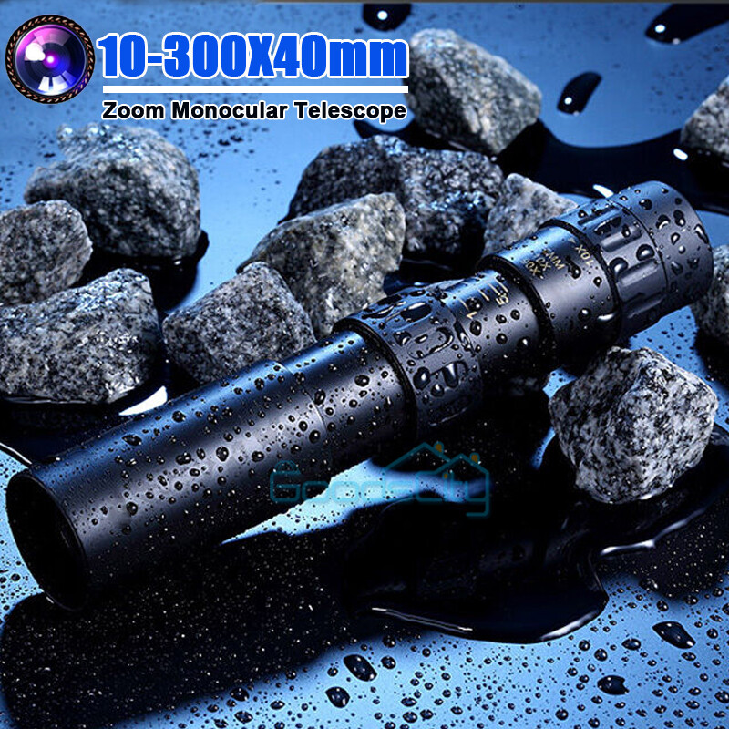 4K 10-300X40mm Zoom HD Lens Monocular Telescope + Tripod +Clip for Phone