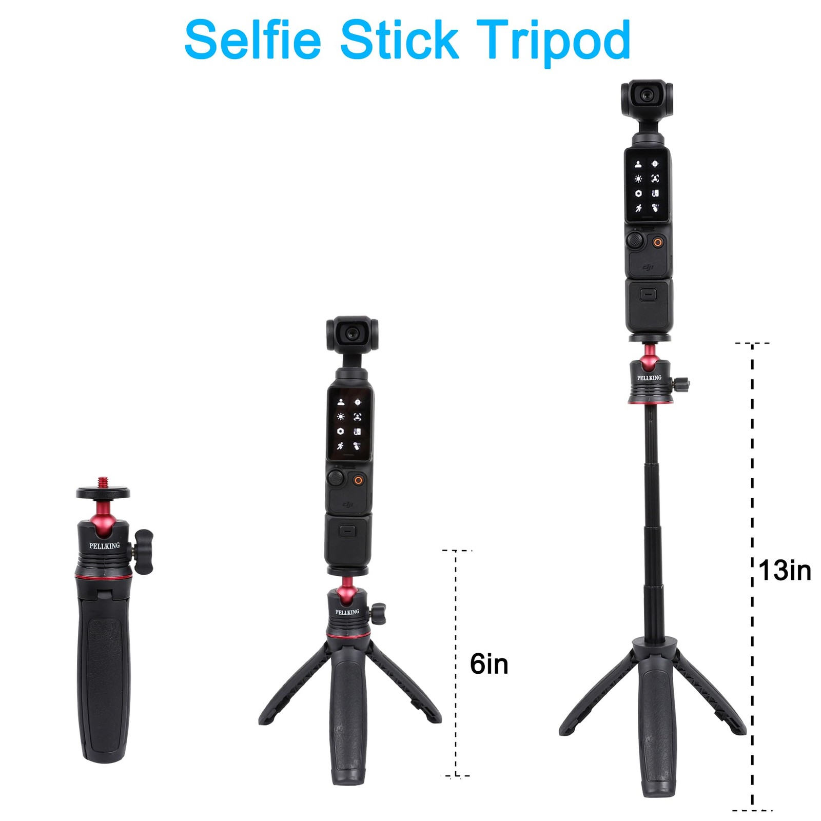 Tabletop Tripod and Selfie Stick Kit for DJI OSMO Pocket 3 2 Nano Osmo Action