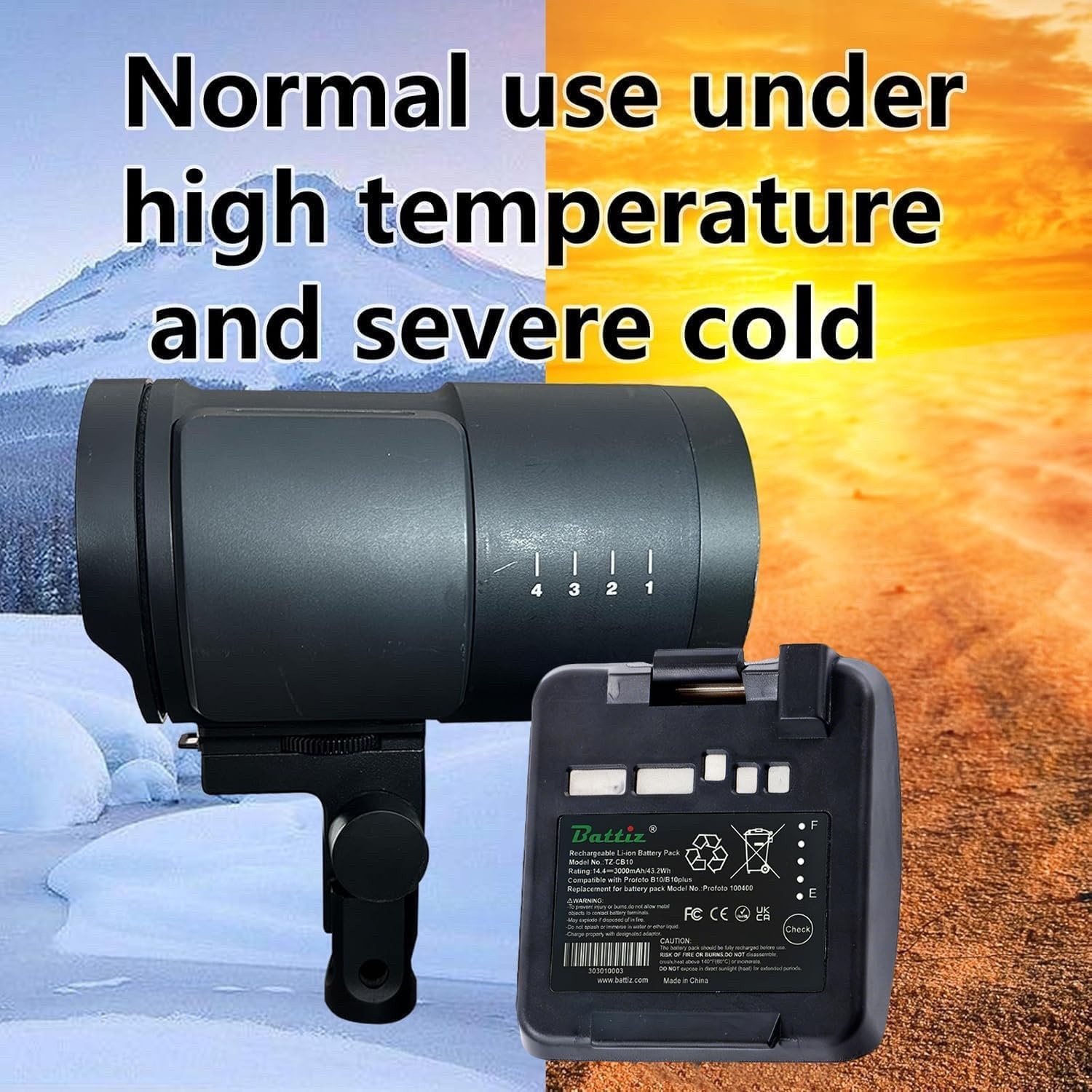 Compatible with Profoto B10/B10 Plus Camera Flash 14.4 V 3000 mAh/43 Wh
