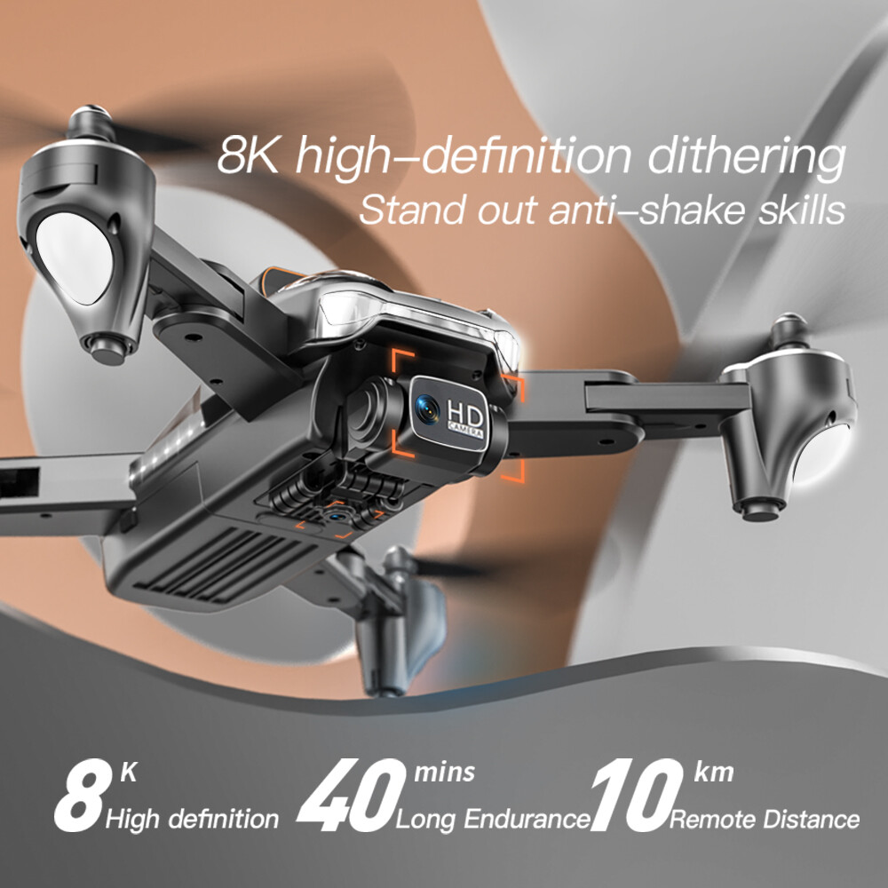 2023 New RC Drone with 8K HD Dual Camera WiFi FPV Foldable Quadcopter +4 Battery
