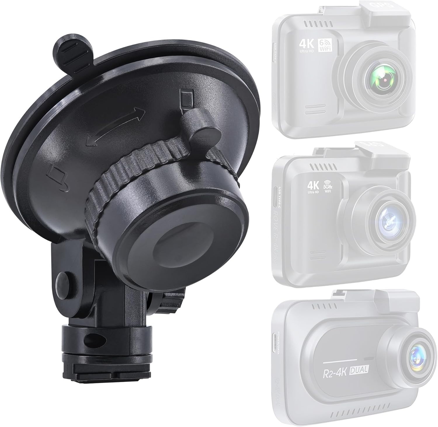 Suction Cup Mount for Rove R2-4K, R2-4K PRO, R2-4K Dual, Stealth 4K, Stealth …