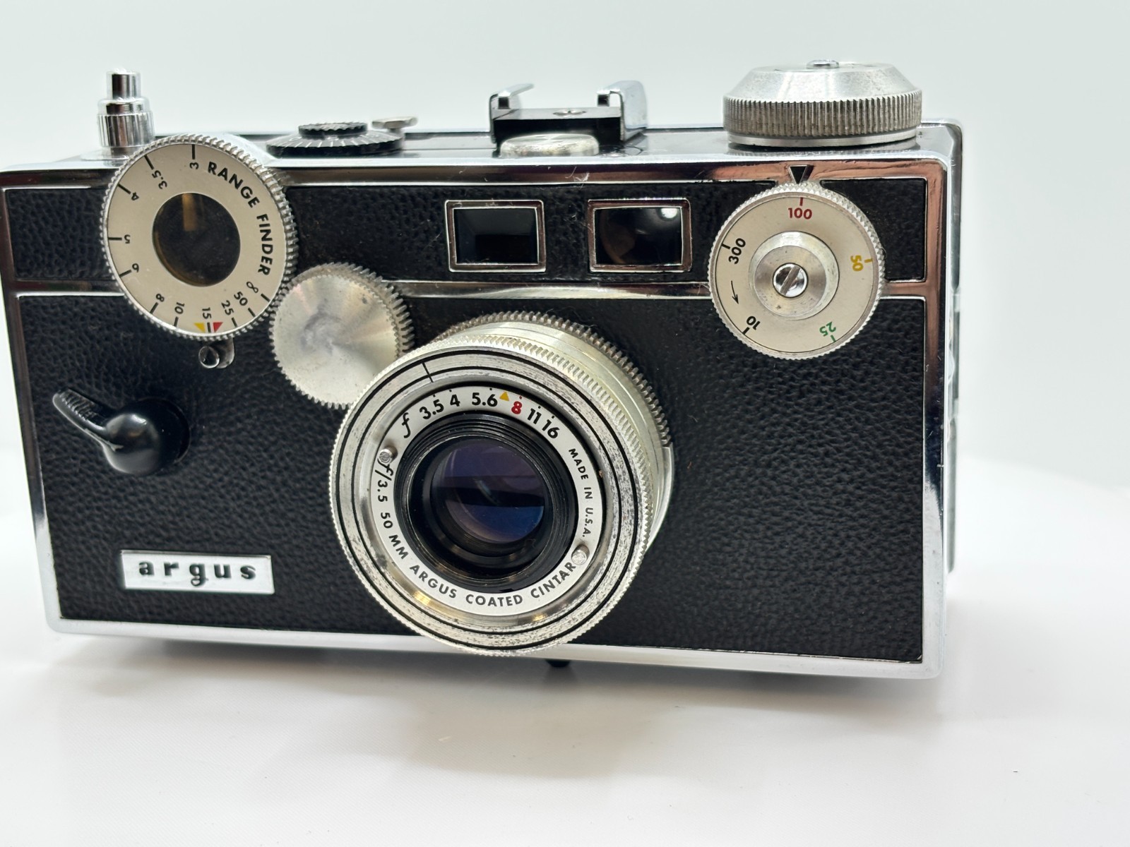 Argus C3 35mm Rangefinder Brick Camera w/ Cintar 50mm f3.5 50mm Lens [TESTED]