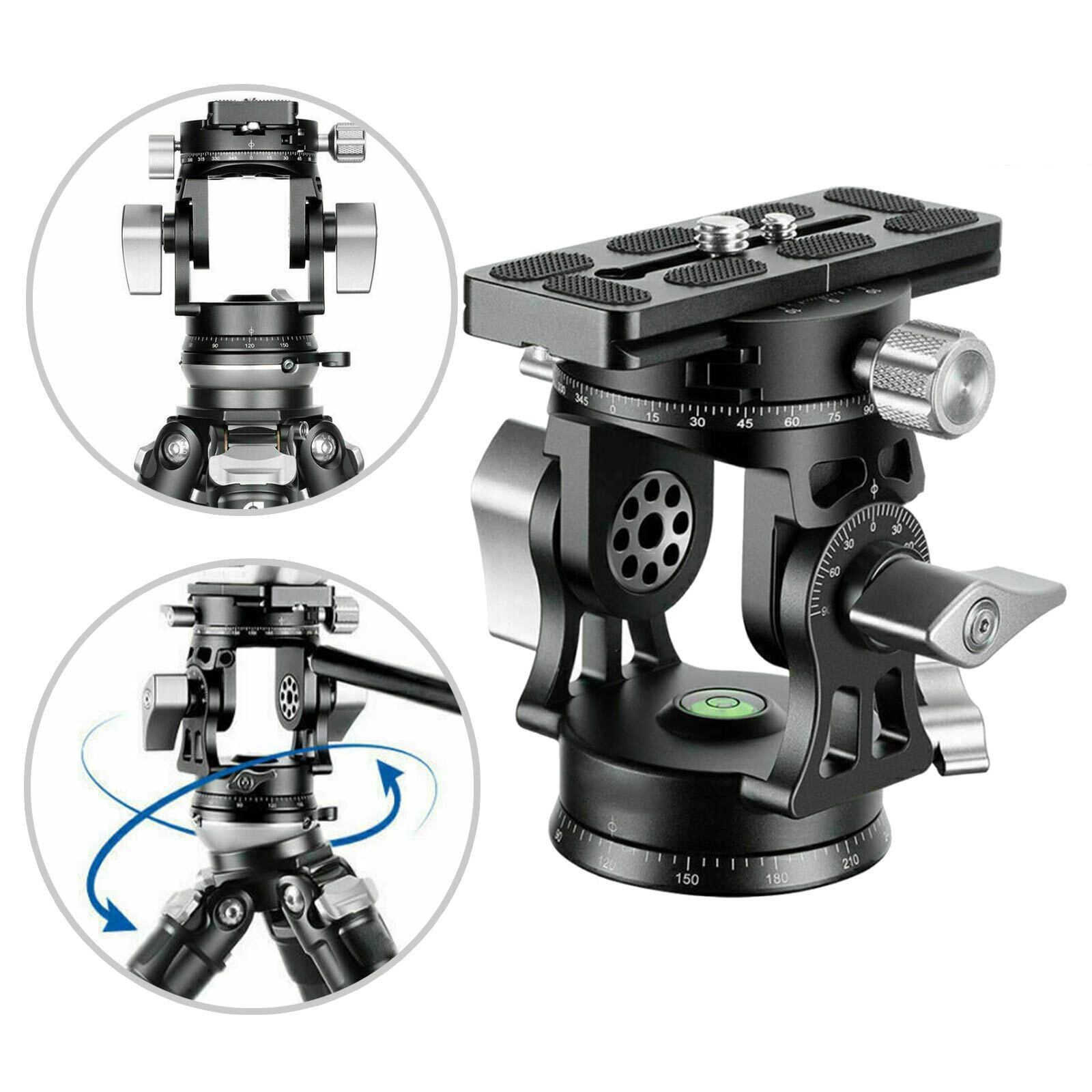 LEOFOTO VH-30R Two-Way Panoramic Tele Lens Head w Handle Arca/RRS Compatible