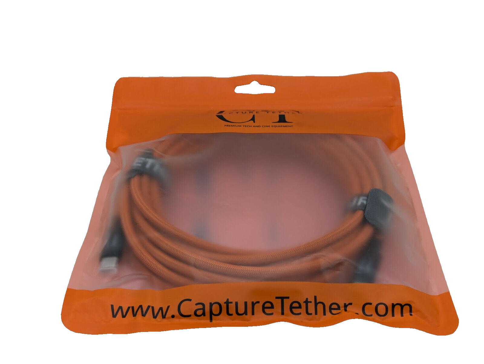 New Capture Tether Cable USB-C to USB-C – 16.4 Feet Bright Orange w/ Nylon Mesh
