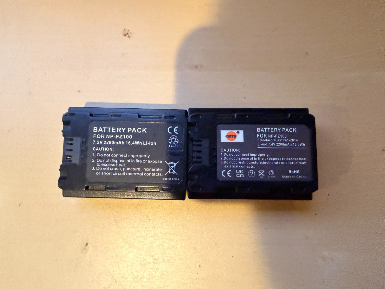 Lot of 2 Replacement Battery for Sony NP-FZ100 a7III a7IV a7C FX3 DSTE + Generic