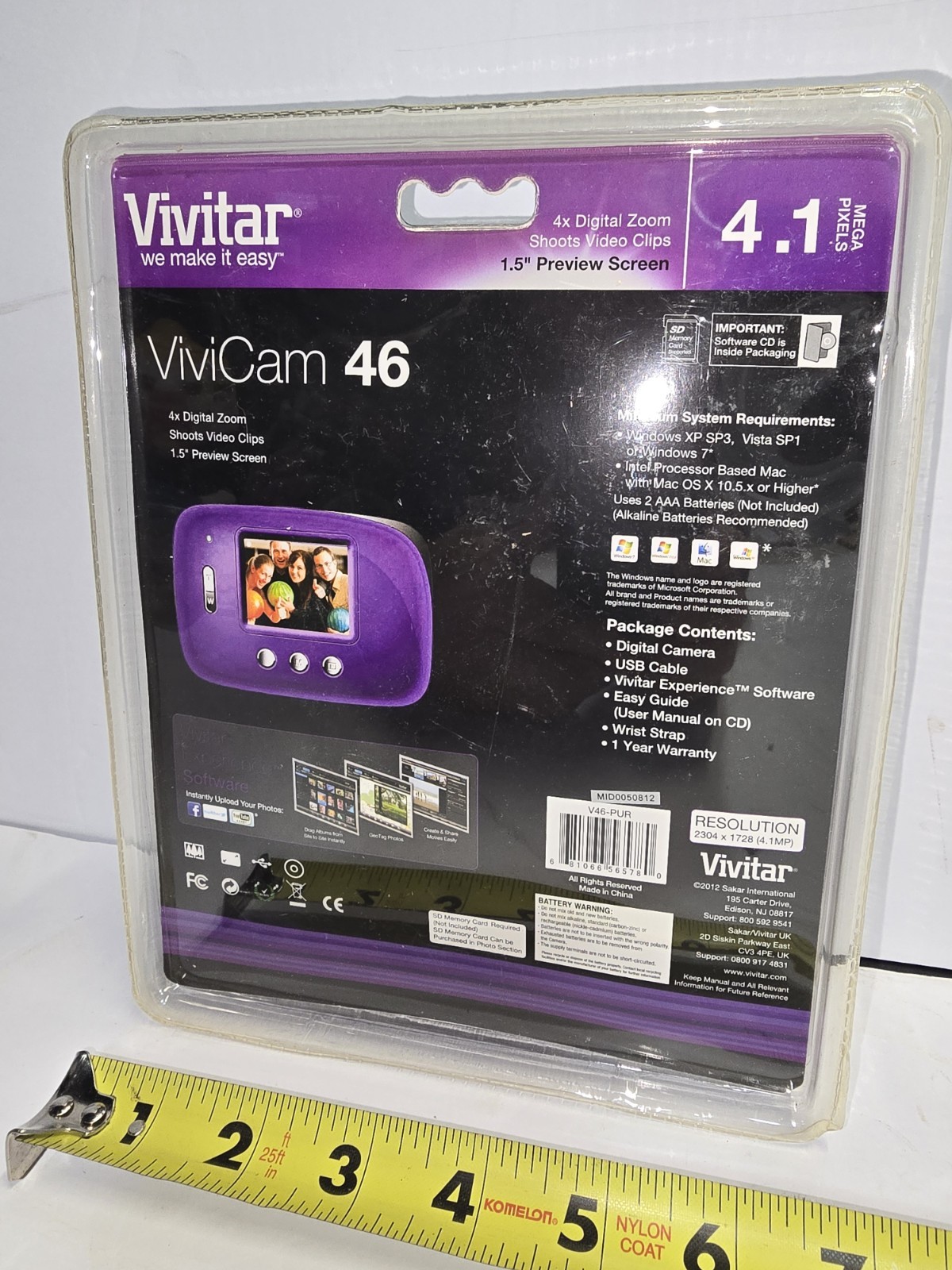 Vivitar ViviCam 46 4.1MP Digital Camera – purple – Sealed New in Box!!