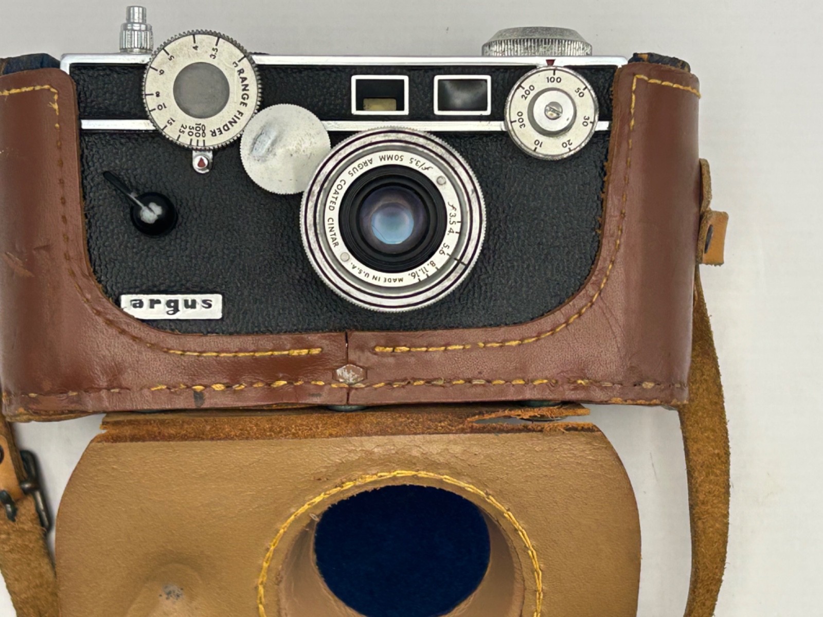 Vintage Argus Rangefinder 35mm Camera 50mm Cintar Lens w/ Case Repair