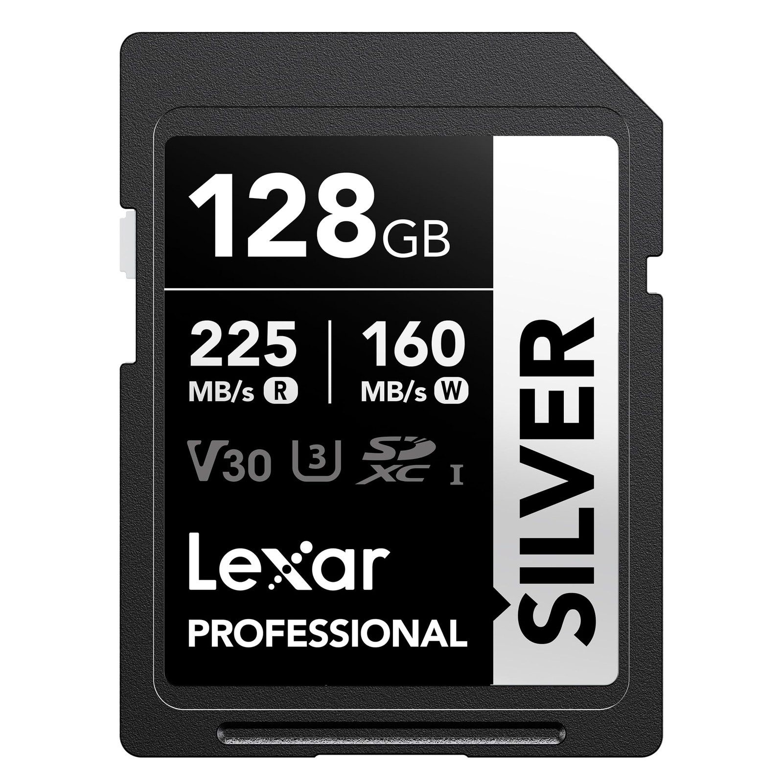 Lexar 128GB Professional Silver SD Card, UHSI, C10, U3, V30, 4K, Up to 225/16…