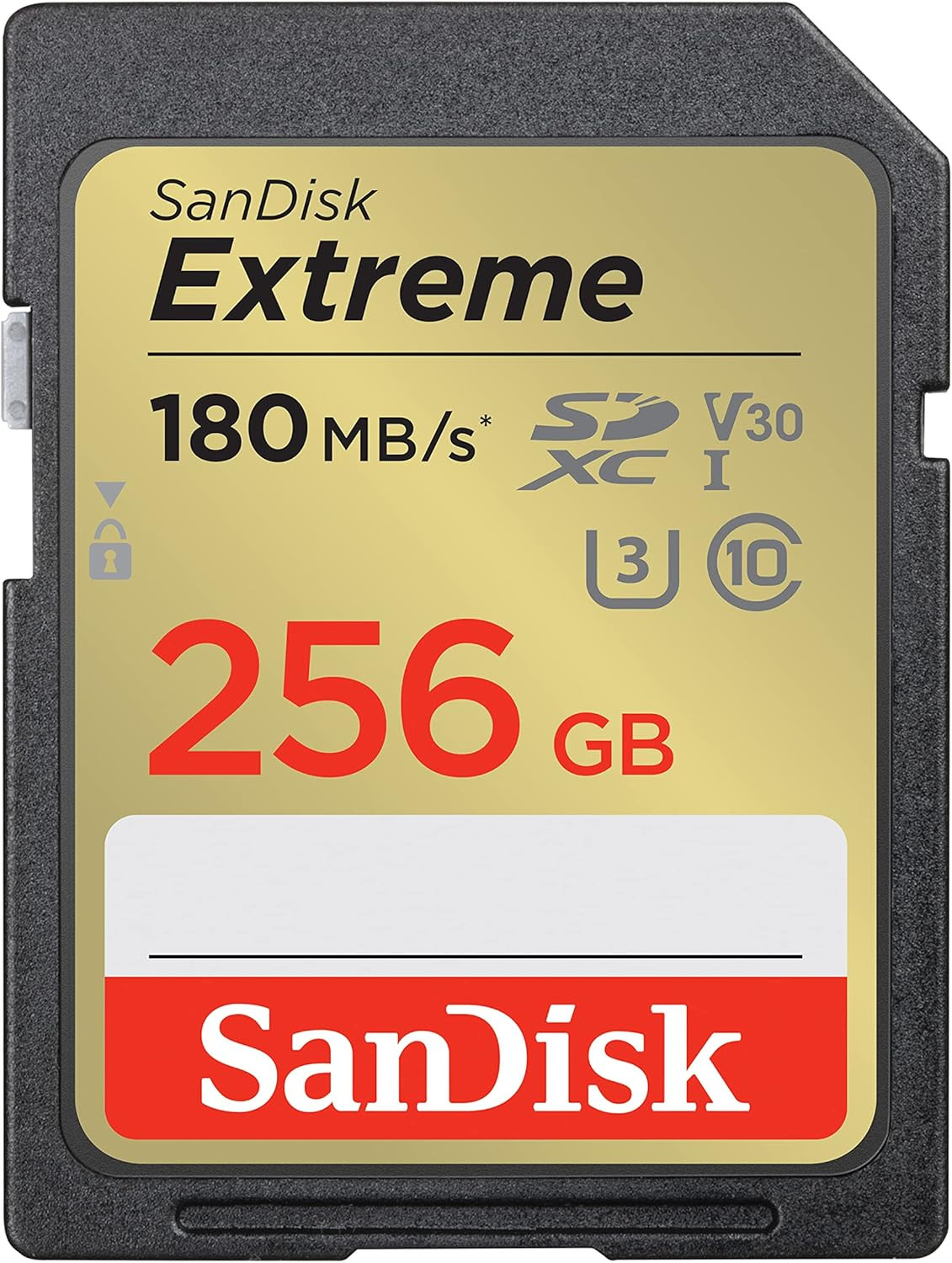 SANDISK 256GB Extreme SDXC UHS-I Memory Card – C10, U3, V30, 4K, UHD, SD Card –