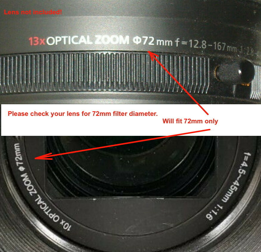 SNAP-ON LENS CAP 72mm to PANASONIC AG-DVX200 DVX100 DVX100B DVX100BP 80P
