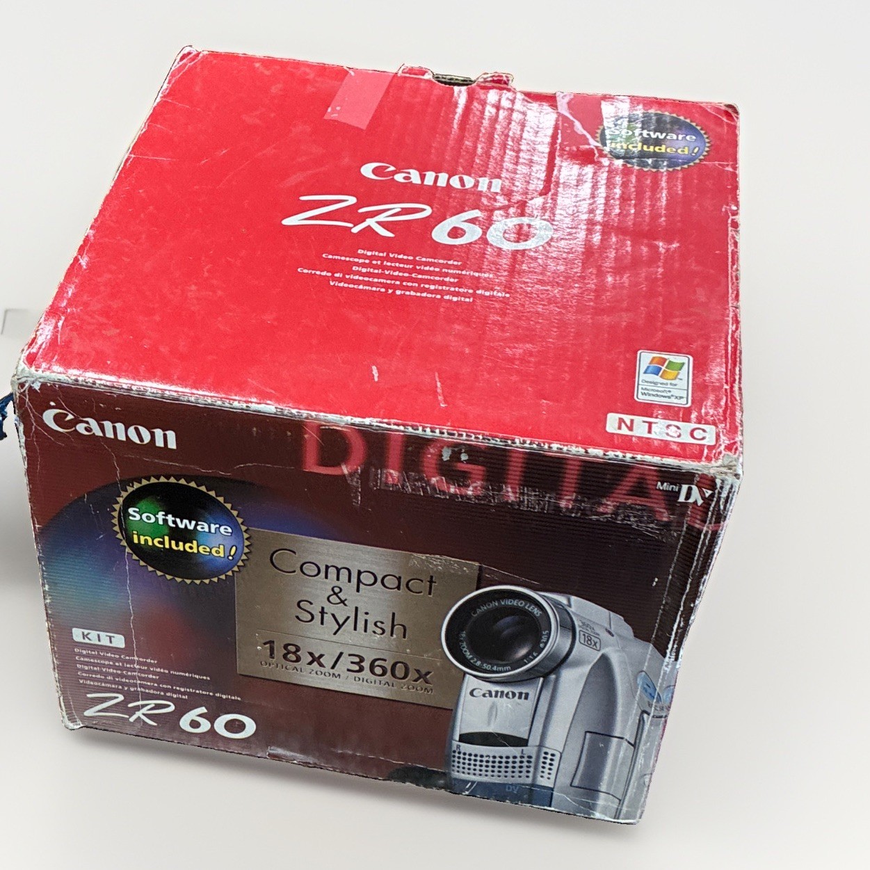 Canon ZR60 MiniDV Handheld Camcorder Silver 18x Optical/360x Digital Zoom USB