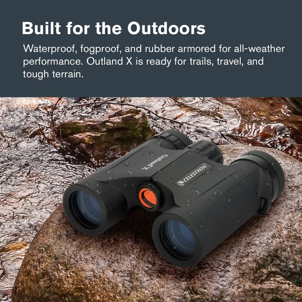 Celestron Outland X 8×25 Roof Prism Binoculars Black Waterproof 25mm Lenses