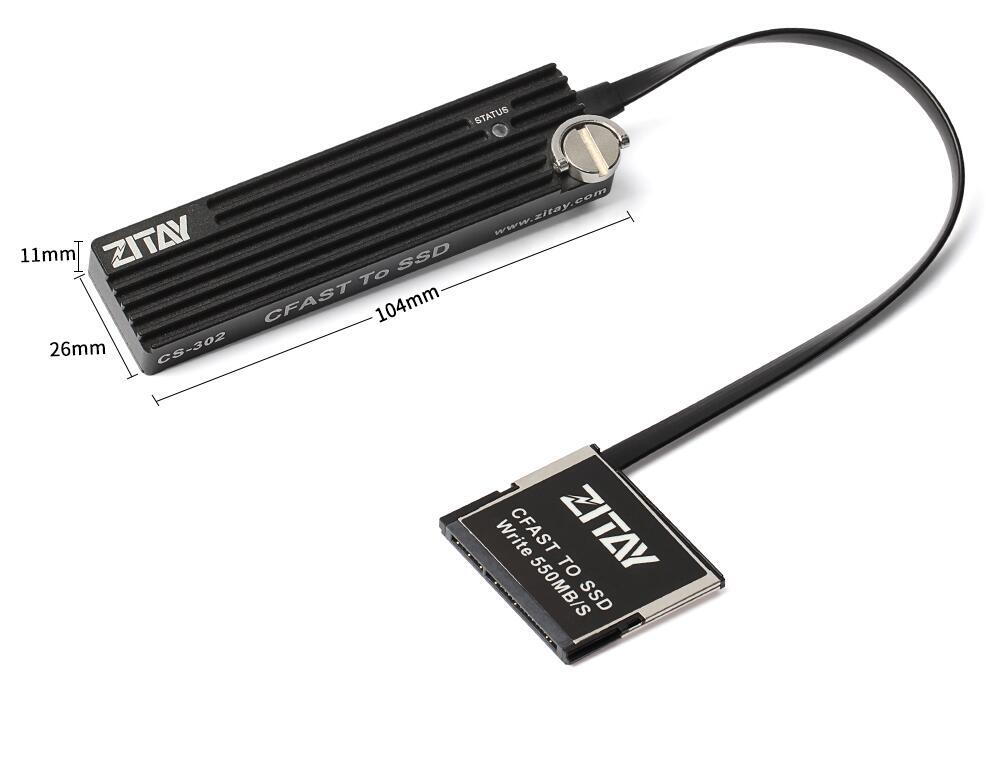 ZITAY CFAST TO SSD MSATA M2 Card Coupler Adapter Fit For BMPCC 4K 6K ZCAM E2