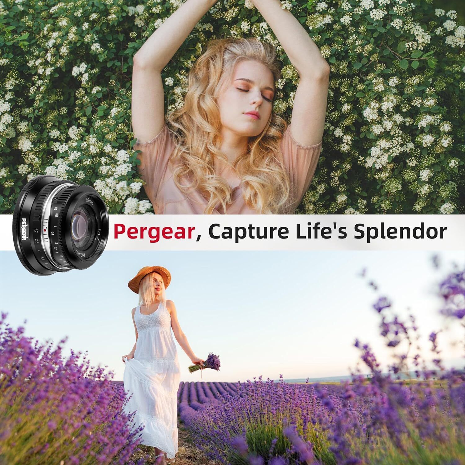 Pergear 25mm F1.7 Large Aperture Manual APS-C Fuji X Mount Lens (Black)