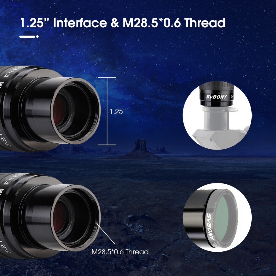 SVBONY SV135 1.25” 7-21mm Zoom Telescope Eyepiece Fully Multi-Coated Zoom Lens