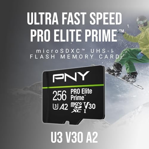 PRO Elite Prime C10 U3 V30 A2 microSDXC Flash Memory Card – Ultra-Fast 256GB