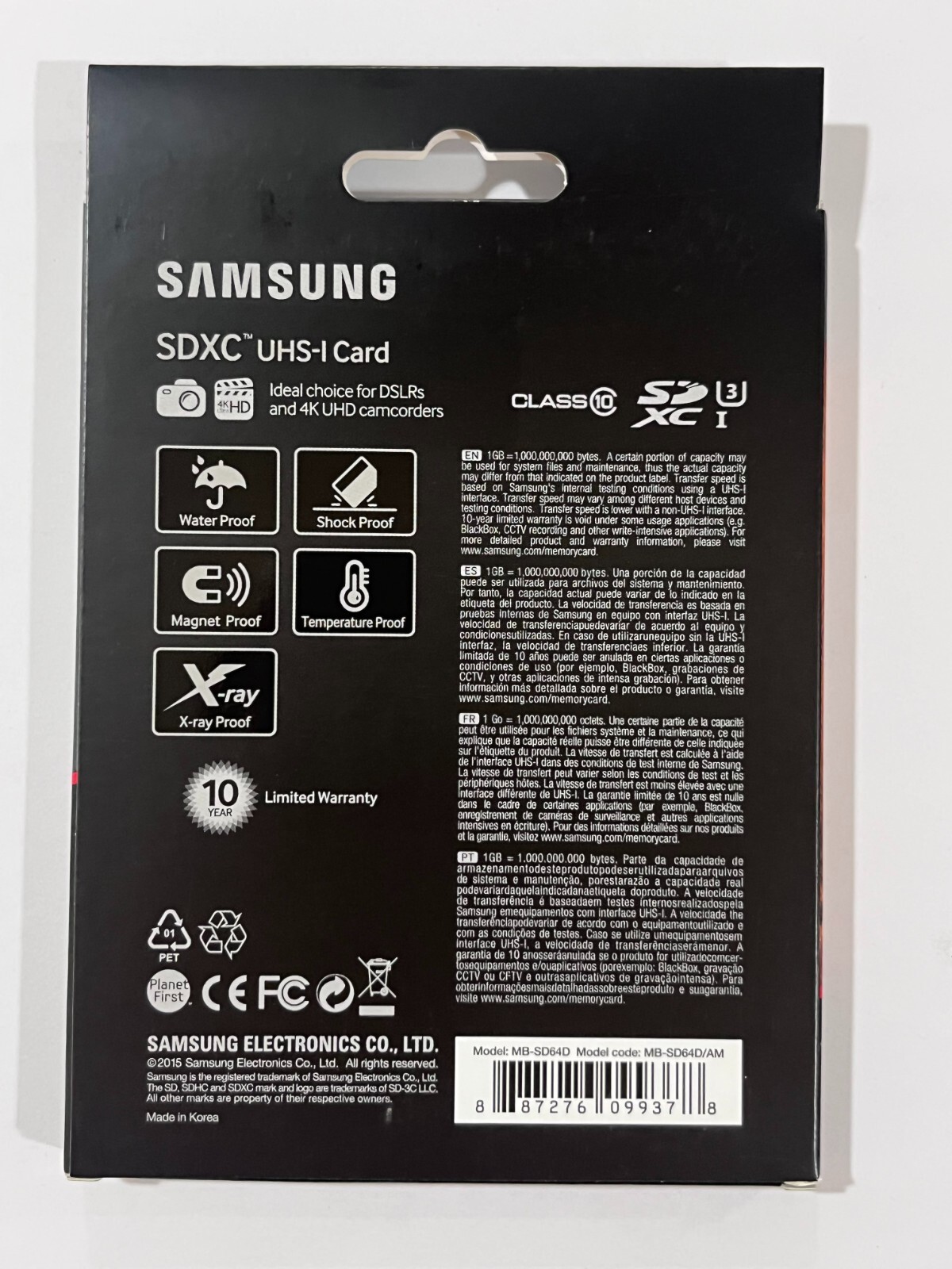 New Samsung 64GB PRO+ UHS-I SDXC U3 Memory Card Class 10 MB-SD64D/AM
