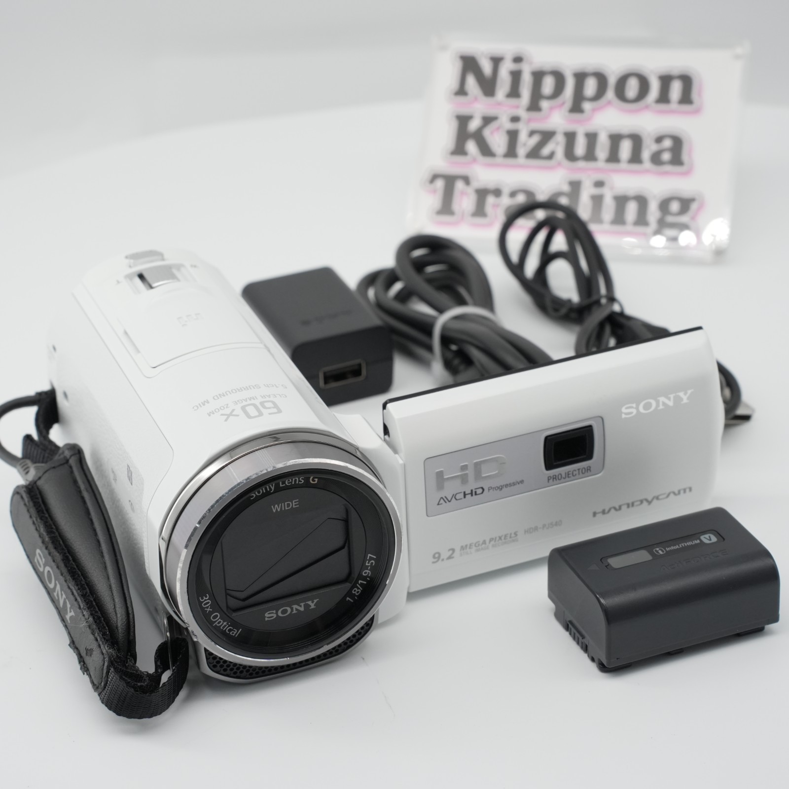 Sony HDR-PJ540 White Handycam Full HD Camcorder Built-in Projector Fully Tested