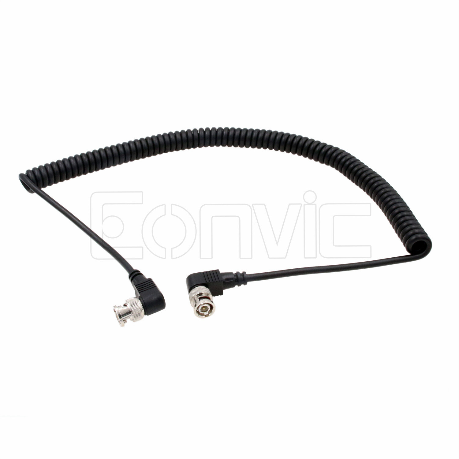 3G HD-SDI Video BNC Coiled Cable Camera Monitor Transmitter 75Ohm Right Angle 5′