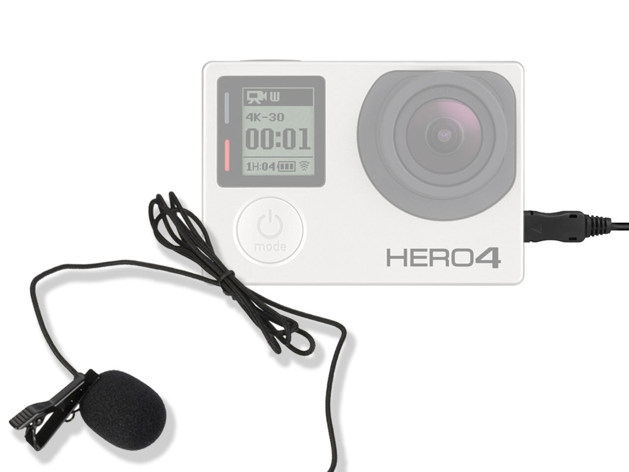 External Pro Lavalier Microphone For GoPro Hero4, Hero3+, Hero3, Hero2