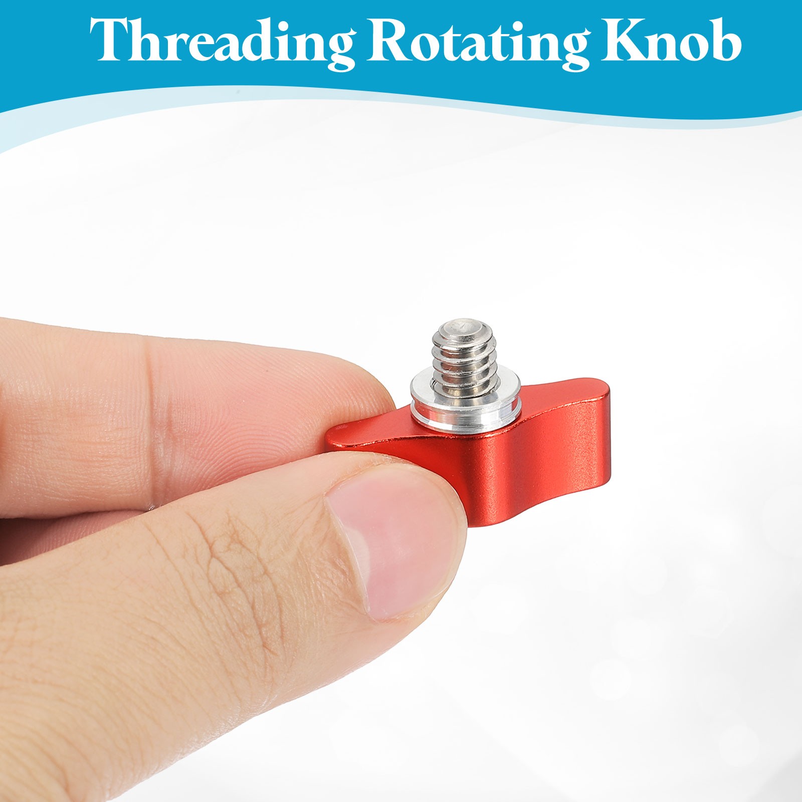 Clamping Screw Knob 1/4″ x 0.75″, 2Pcs Aluminum Alloy Camera Thumb Screws, Red