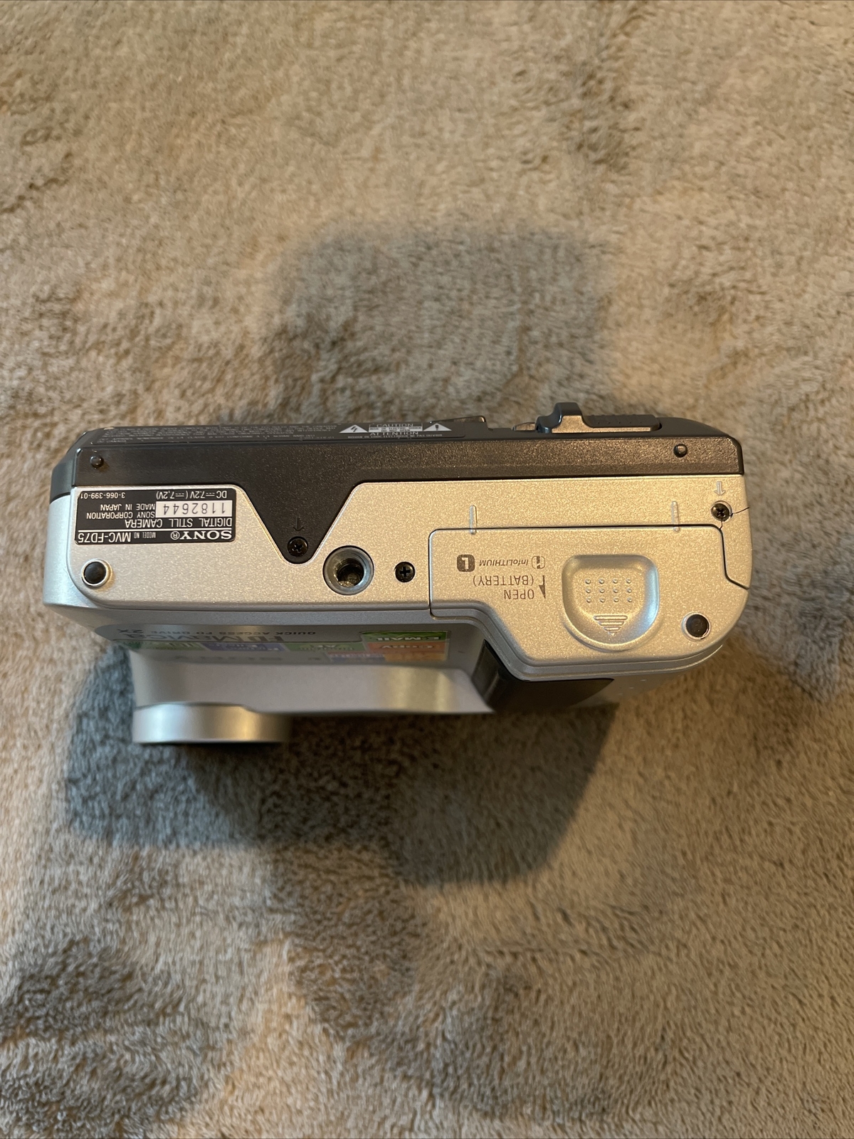 FOR PARTS/UNTESTED Sony Mavica MVC-FD75 0.4MP Digital Camera NO BATTERY
