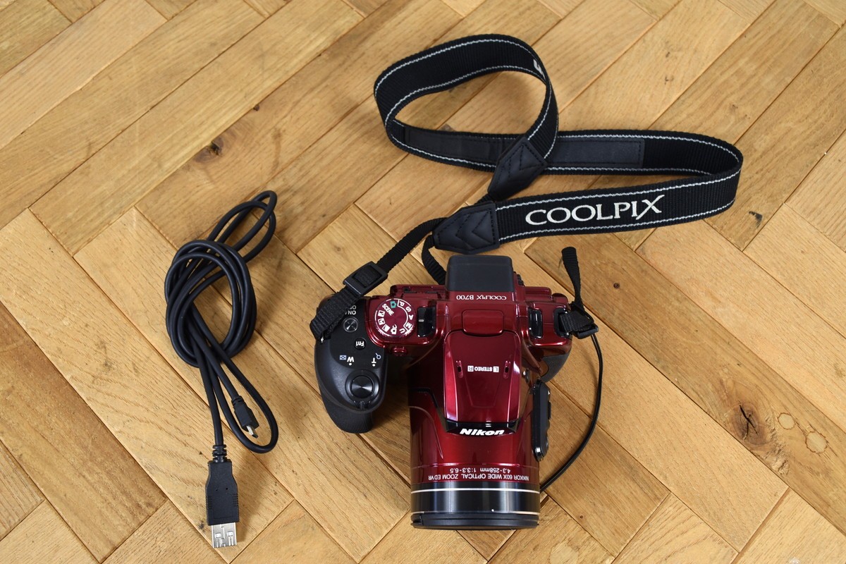 Nikon Coolpix B700 20.2MP Digital Camera 60x Wide Optical Zoom Red,Tested