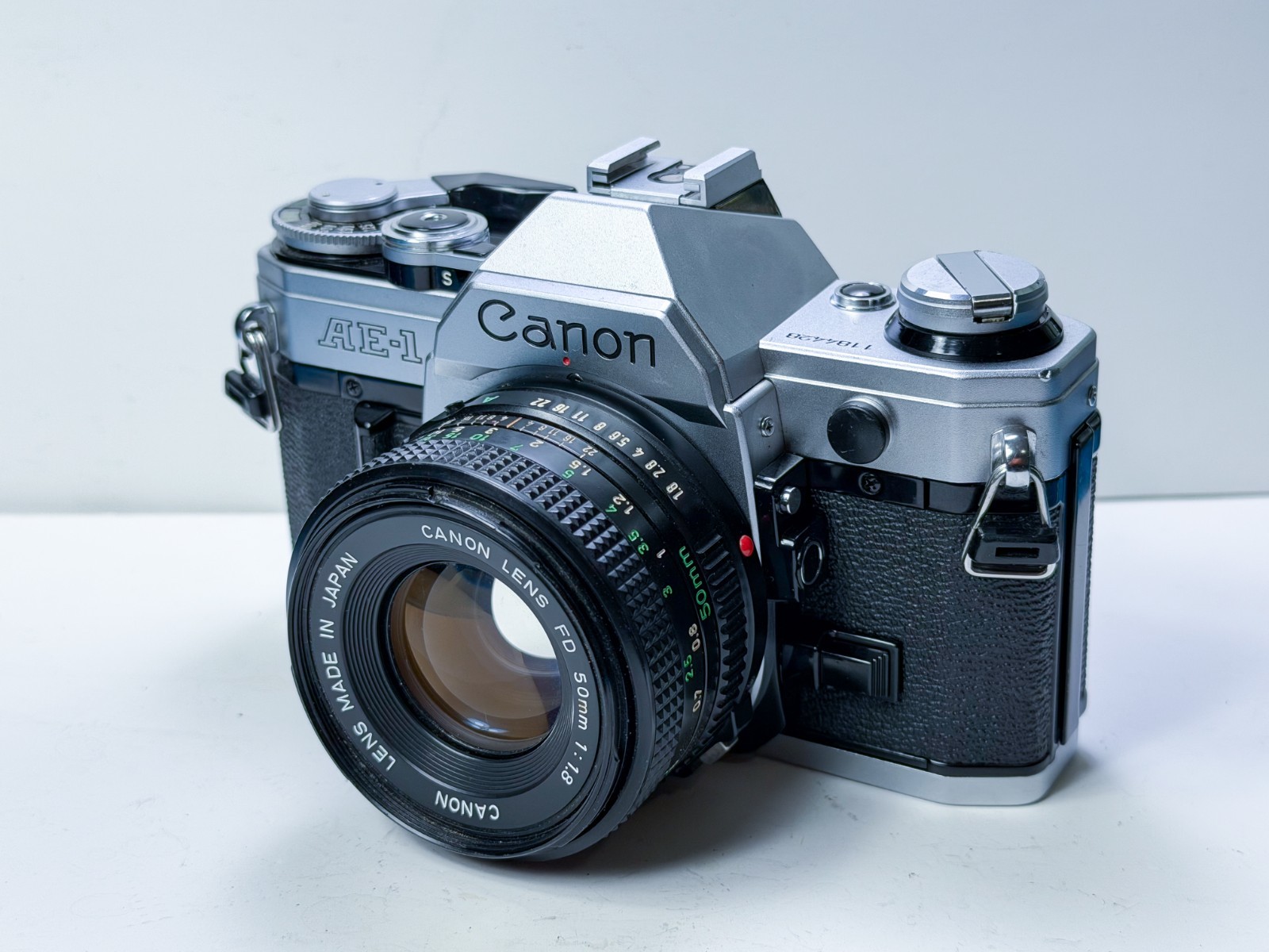 Canon AE-1 35mm Film Camera + 50mm f/1.8 Lens TESTED WORKING No Squeal + Battery