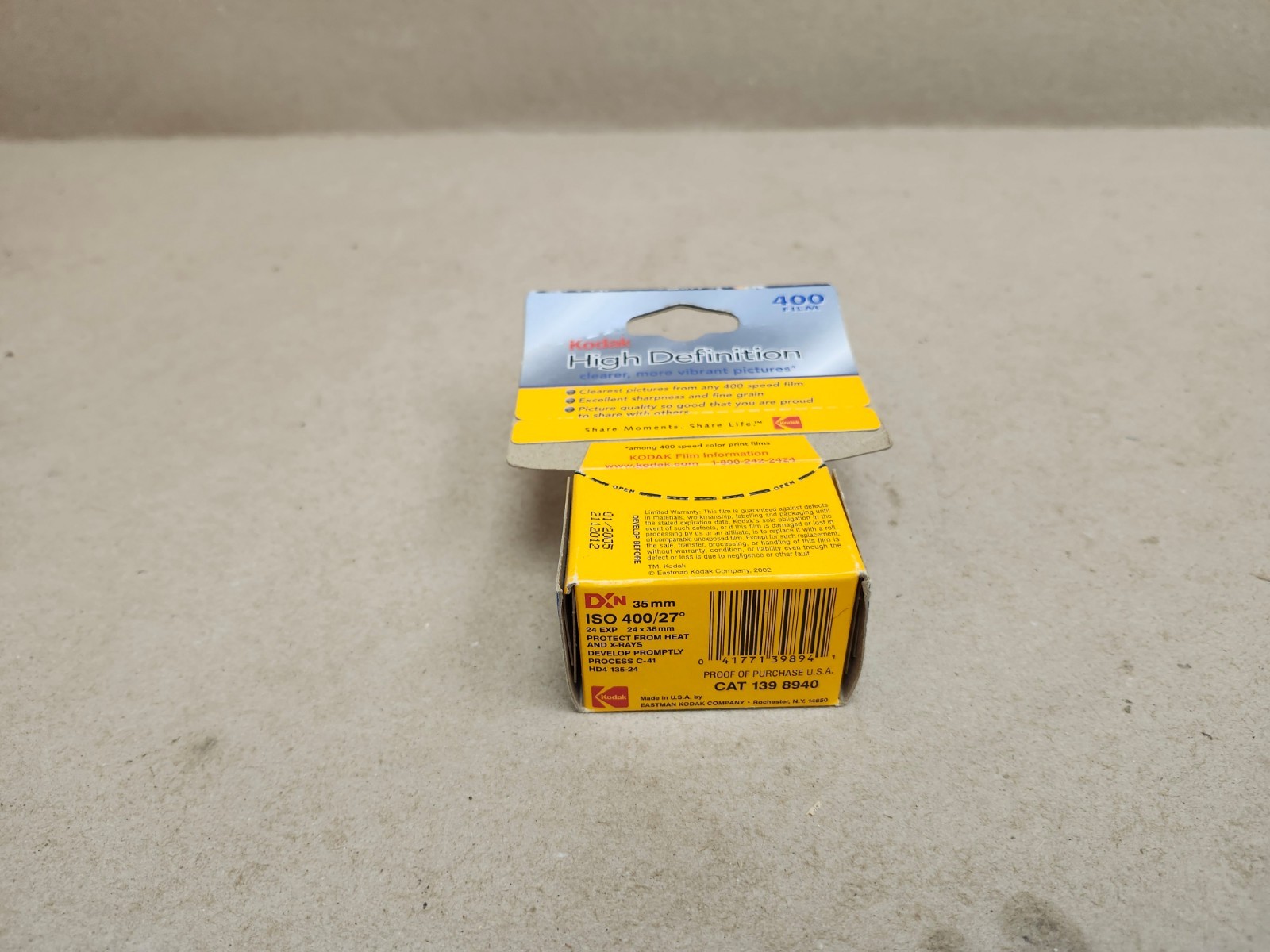 Kodak High Definition 35mm Color Film 24 Exp ISO 400 NOS Sealed – exp 01/12