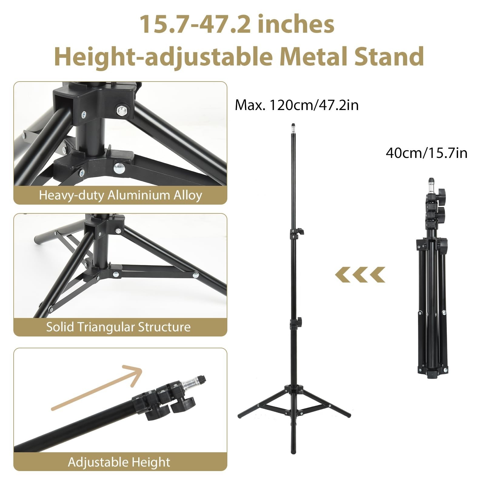 35″x47″ 5-in-1 Photography Reflector with Stand, Clamp & Carry Bag – Oval, Folda
