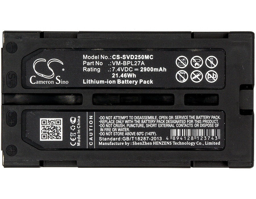 2900mAh Battery for Fuji VMBPL30A, VMBPL60A 21.46Wh 7.4V