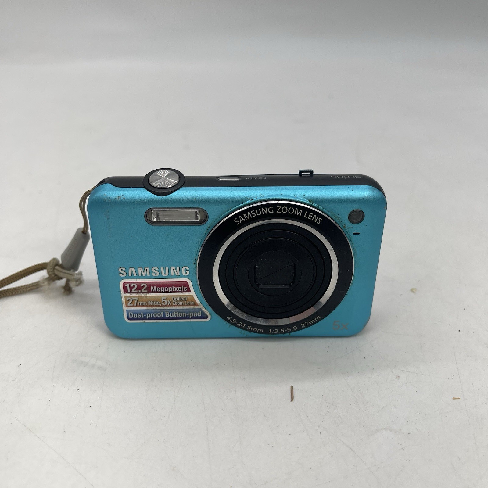 Samsung SL605 12.2MP Compact Digital Camera Blue f/3.5-5.9 27MM Zoom Lens